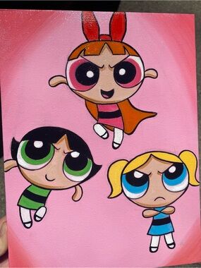 Powerpuff Girls Pink Art Canvas